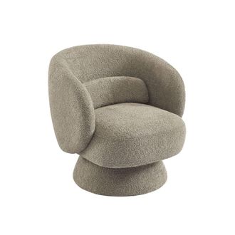 Sweeek Sill&oacute;n giratorio 360&deg; en tela texturizada con coj&iacute;n, beige