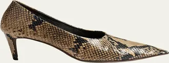 Khaite 50mm Marlene Snake-Printed Leather Pumps