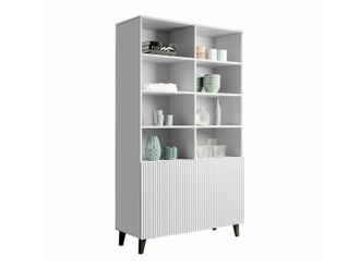 Mirjan24 Estanter&iacute;a Dicto I, Blanco + Negro, Con Puertas, Aglomerado Laminado, Mdf, N&uacute;mero De Puertas: 2, N&uacute;mero De Cajones: 0, 177x101x40cm