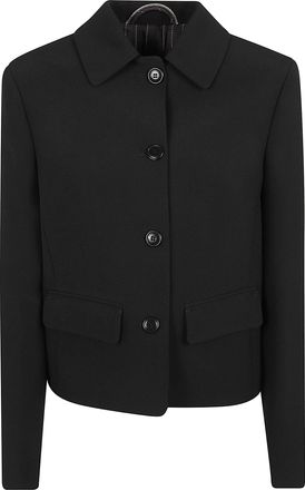 Ermanno Scervino Cropped Single-Breasted Jacket With Classic Collar And Flap Pockets