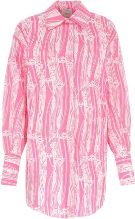 Patou Printed poplin chemisier dress