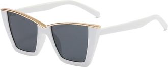 Generic Fashion Mens And Womens Square Frame Sunglasses Polarized Outdoor Driving Beach Vacation Party Decoration Sun Glasses(White)