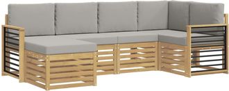 vidaXL Conjunto De Sof&aacute;s De Exterior 6 Uds. Blanco Y Gris Claro Vidaxl