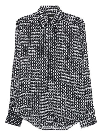 Patrizia Pepe geometric-print long-sleeve shirt - Black