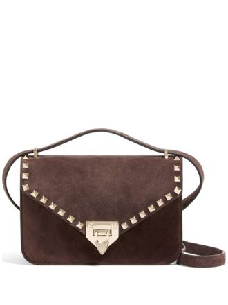 Valentino Garavani Brown Rockstud Small Shoulder Bag
