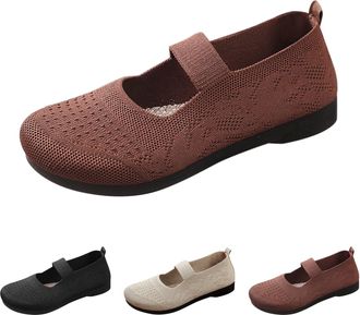 Generic Clearance UK Womens Mary Jane Walking Shoes Slip on Trainers Non Slip Orthopedic Shoes Breathable Casual Sneakers All Day Walking Non Slip Soft Sole E