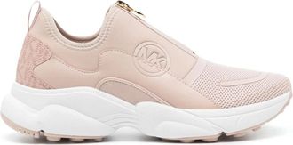 Michael Kors Beige Zip Trainer Sneakers - Dames - Sneakers - Beige - 38 1/2 EU - Polyester - Schoenen
