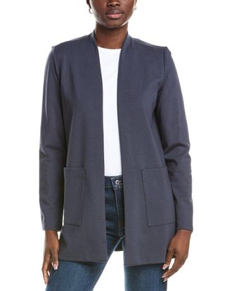 Eileen Fisher Eileen Fisher Petite High Collar Long Jacket