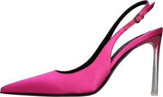 Sergio Rossi Satijnen Slingback Pump - Dames - Pumps - Roze - 35 EU - Satijn - Schoenen