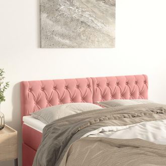 vidaXL Cabeceros 2 Unidades De Terciopelo Rosa 72x7x78/88 Cm Vidaxl