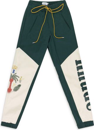 Rhude GREEN/CREAM FLIGHT TRACK PANTS