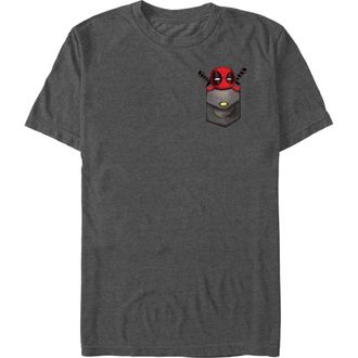 MARVEL Mens Marvel Deadpool Front Pocket Graphic T-Shirt in Charcoal Heather at Nordstrom, Size Xxx-Large