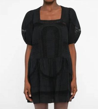 Sea New York Franca Short Sleeve Mini Dress In Black