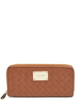 Michael Kors Pre-owned geweven portemonnee met rits - Bruin