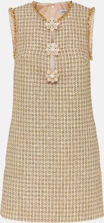Self Portrait Embellished boucle minidress