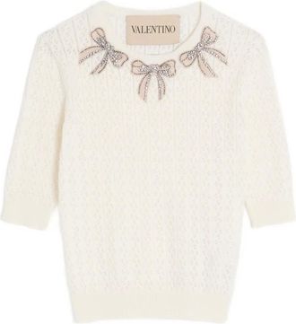 Valentino Garavani Maglione con ricamo - Bianco