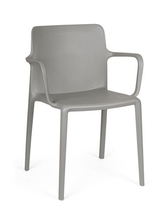 BIZZOTTO Silla de comedor de acero gris y polipropileno