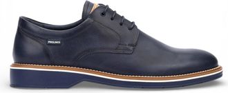 Pikolinos Pikolinos Mens Blue Leather Lace-Up Derby Comfort Shoes - Claret