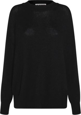 Jil Sander Trui met ronde hals - Dames - Sweatshirts - Zwart - S - Kasjmier - Hoodies & sweatvesten