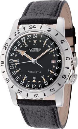 Glycine Airman Vintage The Chief Purist GMT Automatic Black Dial Unisex Watch GL0469