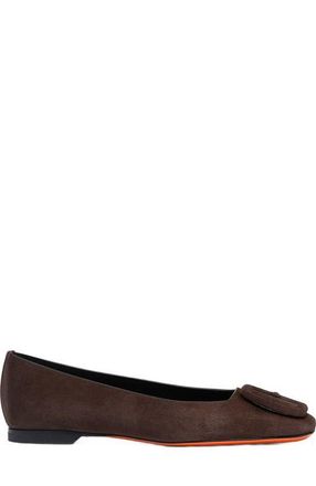 Santoni Womens suede ballet flat in Brown at Nordstrom, Size 5.5