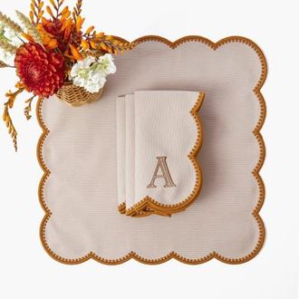 Mrs. Alice Taupe & Mustard Bettina Napkins in Neutral at Nordstrom