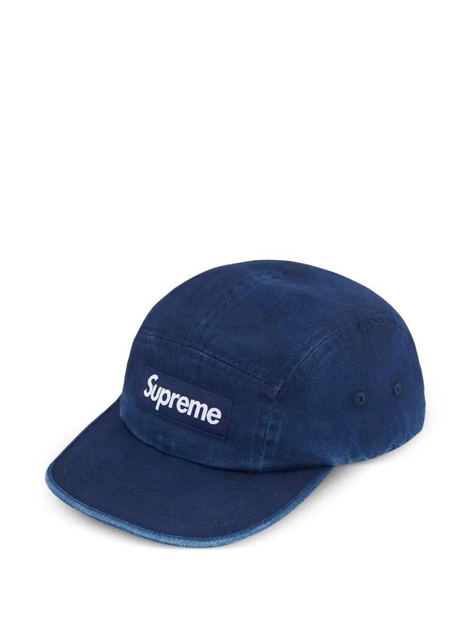 Washed Chino twill camp cap - men - Cotton - One Size - Blue