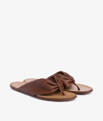 Pedro Garcia flat thong sandal in brown leather | Parmy | Spring Summer 26 | PEDRO GARCIA