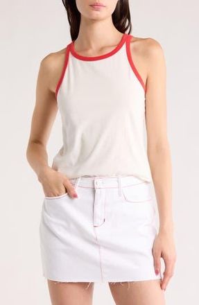 L'agence Rayne Contrast Trim Tank in White/Red at Nordstrom Rack, Size X-Small