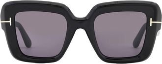 Tom Ford Esme Smoke Square Ladies Sunglasses FT1157 01A 50