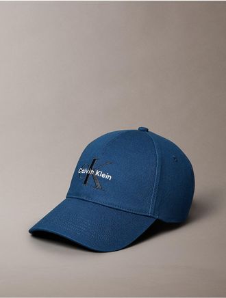 Calvin Klein Mens Embroidered Monologo Baseball Cap - Blue
