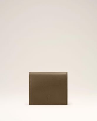 Ami Brown cowhide leather bifold wallet with Ami de Coeur Brown - OS - Unisex
