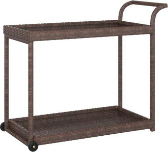 vidaXL Carrito De Bar Rat&aacute;n Sint&eacute;tico Marr&oacute;n 100x45x83 Cm Vidaxl