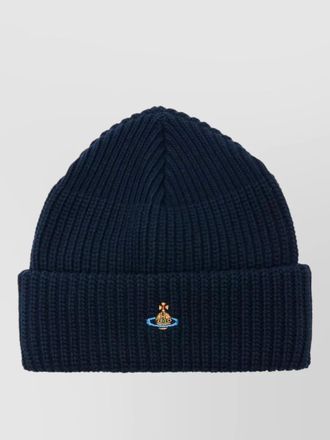 Vivienne Westwood casual ribbed knit hat turn up brim