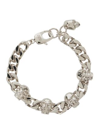 Alexander McQueen Silver Skull Chain Bracelet