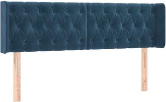 vidaXL Cabecero Con Led De Terciopelo Azul Oscuro 163x16x78/88 Cm Vidaxl