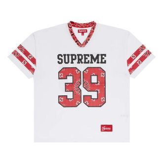 SUPREME Bandana Football Jersey White SS25KN94-WHITE
