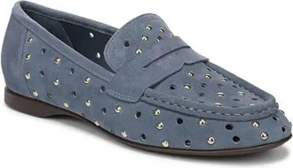 Naturalizer Bloom Stud Penny Loafer in Blue Ash Suede at Nordstrom, Size 8.5