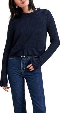La Ligne Solid Mini Marina Sweater in Navy at Nordstrom, Size X-Large
