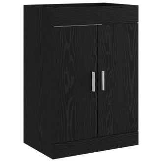 vidaXL Gabinete De Ba&ntilde;o Debajo Del Lavabo Roble Negro Vidaxl