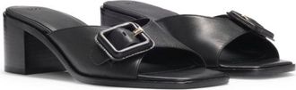BOSS Leather mules with buckle detail