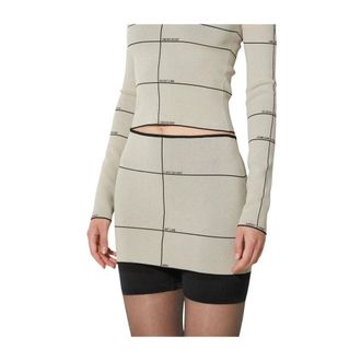 VETEMENTS Mannequin Knit Mini Rok - Dames - Rokken - Beige - Maat: M Viscose