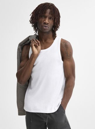 Le 31 Mens Ribbed stretch jersey Tank Top