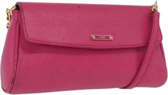 Fendi Pre-owned Vintage Leren Clutch - Dames - Vintage Clutch - Roze - ONE Size - Leer - Vintage