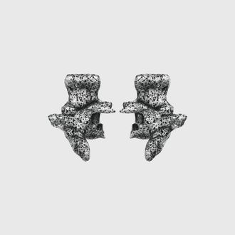Diesel Silver-tone stud earrings - Earrings - Unisex - Grey