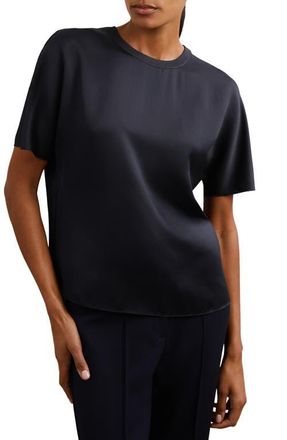 Reiss Lena Dolman Sleeve Silk Top in Navy at Nordstrom, Size 10 Us