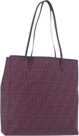 Fendi Pre-owned Tote Bags, female, Purple, Size: ONE SIZE Pre-owned Vintage Zucca Canvas Tote