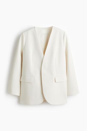 H&M Kragenloser Blazer - Weiss