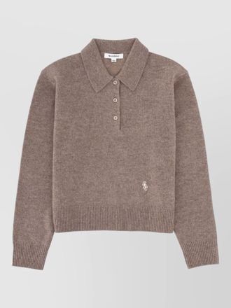 Sporty & Rich cashmere knit polo shirt long sleeves
