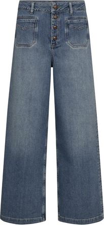 Mos Mosh Wide Jeans - Dames - Loose Fit Jeans - Blauw - W29 - Jeans